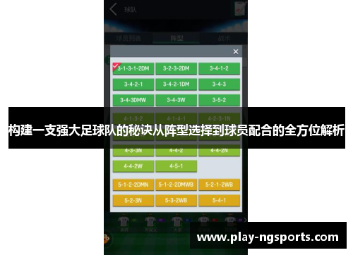 构建一支强大足球队的秘诀从阵型选择到球员配合的全方位解析 构建一支强大足球队的秘诀从阵型选择到球员配合的全方位解析
